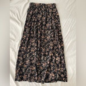 Black Floral Maxi Skirt - Women's Chic Casual size medium